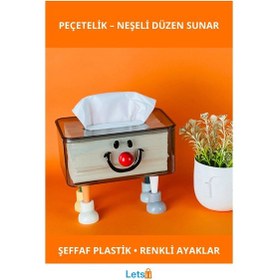 Resim Sevimli Tasarımlı Renkli Plastik Peçetelik 1 Adet 