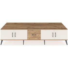 Resim Kronos Tv Ünitesi 2 Raflı Tek Çekmeceli 4 Kapaklı 220x59x51 Çam-aytaşı/çam Aytası/atlas Çam - Atlas Çam 