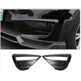 Resim Honeybeeshop Tesla Model Y 2020 2024 İçin 2 Adet Mat Siyah Abs Ön Sis Lambası Koruma Kapağı Hava Barajı Spoiler Dekorasyon 