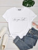 Resim MORNİNG KİDS Beyaz Shine Your Light Baskılı Çocuk Penye Tshirt 