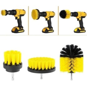 Resim Matkap Ucuna Takılan 3'lü Fırça Temizlik Seti 