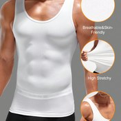 Resim 1 adet Saf Beyaz Kolsuz Spor Yeleli Yüksek Elastik Hızlı Kuruyan Nefes Alabilen Koşu Basketbol Futbol için Uygun 