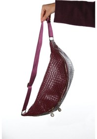 Resim Luvishoes Luvi Shoes Venta Bordo Örgü Kadın Büyük Bel Çantası Bordo 