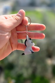 Resim mmb Örgü Desenli Amigurumi Eşek Anahtarlık Çanta Charm Araç Aksesuarı 