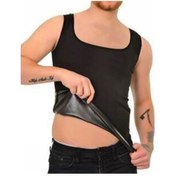 Resim Termal Erkek Siyah Atlet Terletici Özel Polymer Kumaş Sauna Atlet Siyah Korse Siyah 