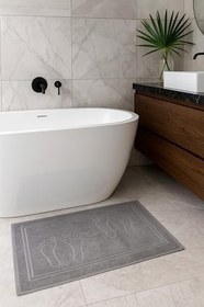 Resim LaraLisa Collection%100 Doğal Pamuk 2 Adet 50X80 Banyo Ayak Havlusu Gri Tek Ebat 