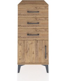 Resim Kronos Komodin 3 Çekmeceli Tek Kapaklı 44x59x96 Çam-çam Çam 