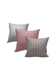 Resim Melisa Damask Baskılı Duck Kumaş Kahve&kırmızı&gümüş Kırlent 45 45 Cm Üçlü - 813 45 x 45 