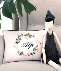 Resim Yılbaşı Modeli Dekoratif Bebek Yastığı - Kırmızı / Biyeli 