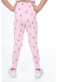 Resim Toontoy Kids Toontoy Kız Çocuk Tavşan Baskılı Tayt Pembe 