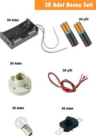 Resim 30 lu Set Elektrik Deney Seti - Ortaokul Deney Seti Fen Dersi Deneyi Elektirik Deneyi 