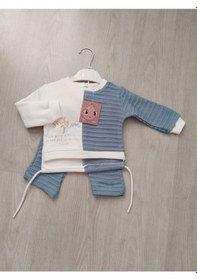 Resim Damla Bebe Mavi Beyaz Takım Mavi - Beyaz 