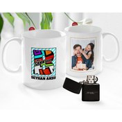 Resim Bk Gift Kişiye Özel Babalar Günü Hediyesi Fotoğraflı Kupa Bardak Ve Benzinli Çakmak Seti-30 