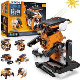 Resim 7'si 1 Arada Güneş Enerjili Robot Kiti, 8-12 Yaş Çocuklar İçin STEM Eğitim Oyuncağı, Yapı Kiti 