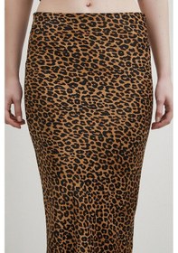 Resim Never More Leopar Desenli Verev Etek Kahve Kahve 