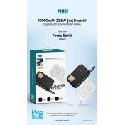 Resim Phixi Force PW25 10000mAh 22.5W Kendinden Kablolu MagSafe Powerbank - Kablosuz Mini Şarj Cihazı - Dijital Ekran - Taşınabilir Şarj Cihazı 