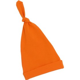 Resim Babygiz Yenidoğan Kız Erkek Bebek %100 Pamuklu Penye Extra Yumuşak Hafif Terletmez Bere 0-6 Ay Turuncu 