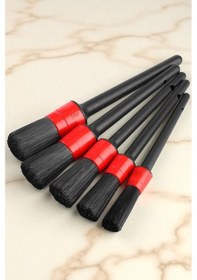 Resim Araba Temizlik Fırça Seti 5 Parça Oto Yıkama Klima Temizleme Fırçası Torpido Döşeme Jant Temizleme 5 Adet 