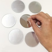 Resim 10 Adet Akrilik Ayna Katı Yuvarlak Parlak Yüzey Dekorasyonu Ev Arka Plan Duvarı, Banyo Aynası, Oturma Odası Arka Plan Duvarı, Yatak Odası, Kendinden Yapışkanlı Kombinasyon Deseni, Altın, Gümüş, Siyah Dekoratif Ayna Duvar Stickerı 