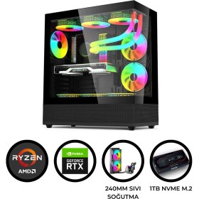 Resim XGaming BTH95 Ryzen 5 5600 32GB 1tb M.2 Nvme Rtx 3070 8gb 240MM Sıvı Soğutma Oyuncu Masaüstü Bilgisayarı 