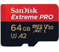 Resim SanDisk Extreme Pro 64GB 200/90MB/s microSDXC UHS-I A2 V30 Adaptörlü Hafıza Kartı SDSQXCU-064G-GN6MA SanDisk