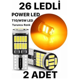 Resim Ford Kuga Led Plaka Lambası Aydınlatma Ampulü T10 26 Led T10 Turuncu Ampul 2 Adet 