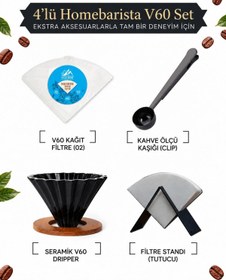 Resim VESTRON Kahve Demleme Tanışma Seti V60 | 4lu Set 