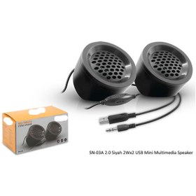 Resim SEYFİKİRTASİYE SN03A 4w 1+1 Masaüstü USB Speaker Bilgisayar Hoparlörü (Siyah) 