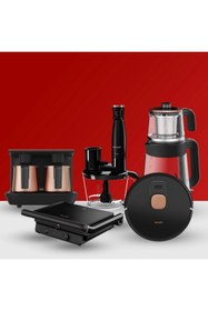 Resim Arçelik Küçük Ev Aletleri Siyah Mega Set Tm 6046 Cs - Cm 6964 S - Rhb 6050 S - Tkm 9961 B - Rs 9121 