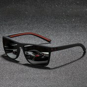 Resim Erkek Retro Tarzı Polarize Moda Gözlükleri - Kırmızı Detaylı Tam Çerçeveli PC Çerçeve, TAC Lenslerle Aktiviteler, Sürüş ve Partiler İçin - Temizleme Bezi, Şık Gözlük, Şık Gözlük Tasarımı, Dayanıklı Gözlük 