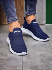 Resim Bağcıksız Triko Spor Ayakkabı-lacivert-beyaz-84 Lacivert - Beyaz 