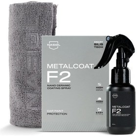 Resim Nasiol-SET 20-Metalcoat F2 Araç Sprey Nano Seramik Kaplama ve Mikrofiber Detailing Bez (2Adt) Seti 