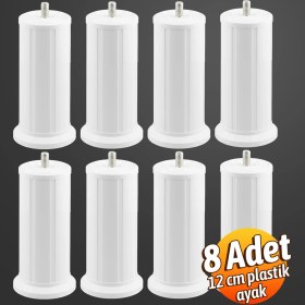 Resim Badem10 Keson 1 Adet 12 cm Beyaz Plastik Mobilya Baza Tv Ünitesi Yükseltme Ayağı Destek Ayağı 