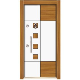 Resim Çelik Kapı Modelleri Ahşap Kaplama Düz Model Daire Kapısı Sol 12 