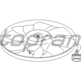 Resim TOPRAN 111452001 Fan Motoru-385 Mm 250/60W (VW Polo 02-10 Seat Ibiza 02-10 Skoda Fabia 00-10) 