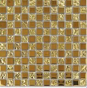 Resim Mk 18 Altın Desenli Kristal Cam Mozaik 