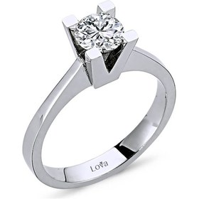 Resim Lova G Renk 0,71 Karat Pırlanta Tektaş Yüzük - HRD Sertifikalı 