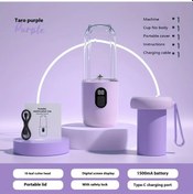 Resim Willowhaven Usb Şarjlı Mor Kompakt Portatif Blender Meyve Sıkacağı 1500mah Dijital Ekranlı 