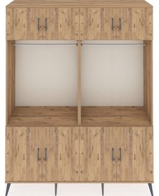 Resim Hyperion Gardrop 10 Raflı 8 Kapaklı 2 Askılı 176x44x221 Çam-çam Beyaz 