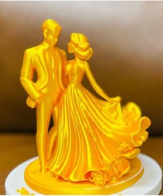 Resim 14cm Gold Aşk Evlilik Temalı Masaüstü Obje Dekor Ürünü Mini Süs 