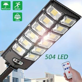 Resim 1 adet Süper Parlak 504 LED Güneş Yolu Lambası Akıllı Hareket Sensörü ile - 3 Aydınlatma Modu, Su Geçirmez ve Hava Koşullarına Dayanıklı, Uzaktan Kumanda ile Kolay Kurulum, Bahçeler, Bahçeler, Yürüyüş Yolları, Bahçe Lambaları için İdeal | Modern Dış Aydınlatma | Dayanıklı Dış Lamba, Dış Aydınlatma 