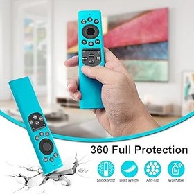 Resim Samsung Smart TV Remote için 2'li Paket Silikon Kılıf - BN59-01385, BN59-01386, TM2280E, BN59-01391 ile Uyumlu - 2022 Güneş Pili Uzaktan Kumandası için Koruyucu Silikon Kapak (Parlak Yeşil + Parlak 