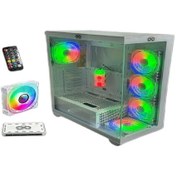 Resim Aztech Azt201-w Temperlı Cam Beyaz U.kumandalı+5xrgb Fan+swıtch A 