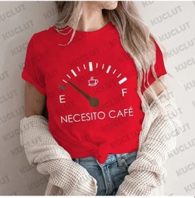 Resim Snapbuy Kadın Kısa Kollu O-boyun Komik Tişört "ispanyolca Kahveya İhtiyacım Var" Spor Tee Gömlekmavi Mavi 