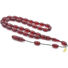 Resim Murty99 Hakkı Usta İmzalı Kapsül Kesim Kırmızı Sıkma Kehribar Tesbih 