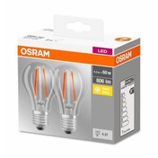 Resim Osram A60 6,5W Ledcla60 Fıl E27 2'Li Ampul - Sarı Işık 