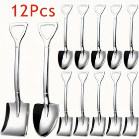 Resim 12 Adet Yaratıcı Paslanmaz Çelik Karpuz Kaşığı - Tatlı Kaşığı Dondurma Kaşığı Kahve Kaşığı - Gıda Sınıfı Kaşıklar - Taşınabilir Dayanıklı - Ev, Restoran, Otel, Açık Hava Kampı, Piknik, Parti, Düğün İçin Uygun - Mutfak Esansiyelleri Olmazsa Olmaz 