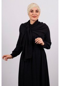 Resim Hürrem Bone Bej Pratik Hazır Geçmeli Tesettür Bone Sandy Kumaş Taşlı 1456_12 Bej 