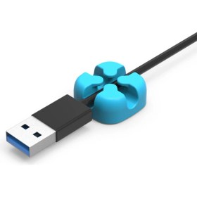 Resim Orıco Masaüstü Silikon Kablo Klipsi Düzenleyici Organizer Mavi 