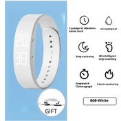 Resim Cloud011 Beyaz Renk Aksesuarlı Minimalist Spor Outdoor Dijital Saat Titreşimli Alarm Ve Kalori Monitörü Diğer 